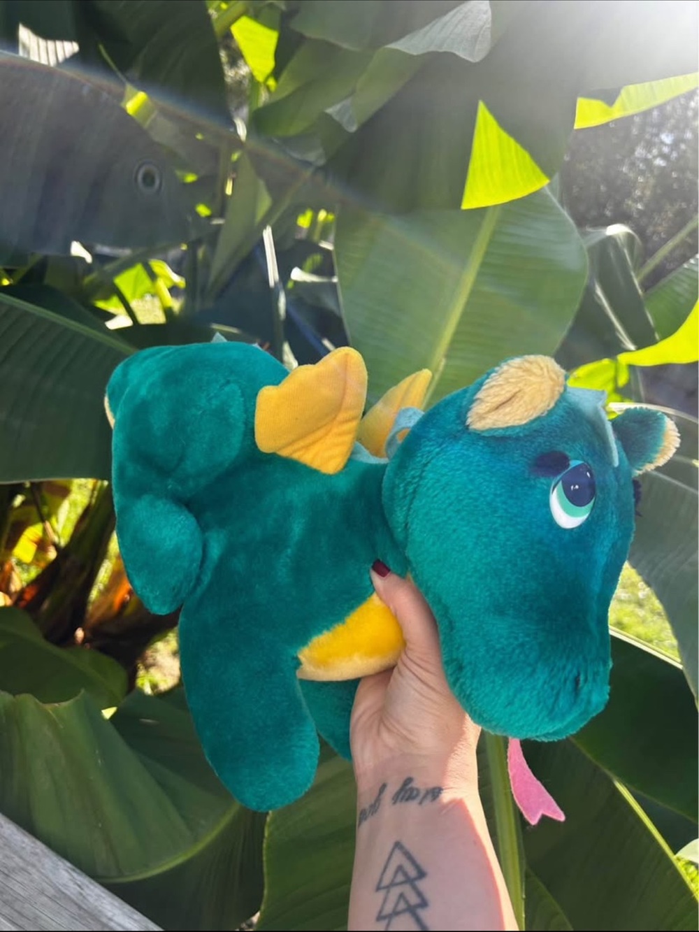 1987 Fun Farm Dakin 11" Plush PUFF THE MAGIC DRAGON VTG Large Stuffed Toy Green